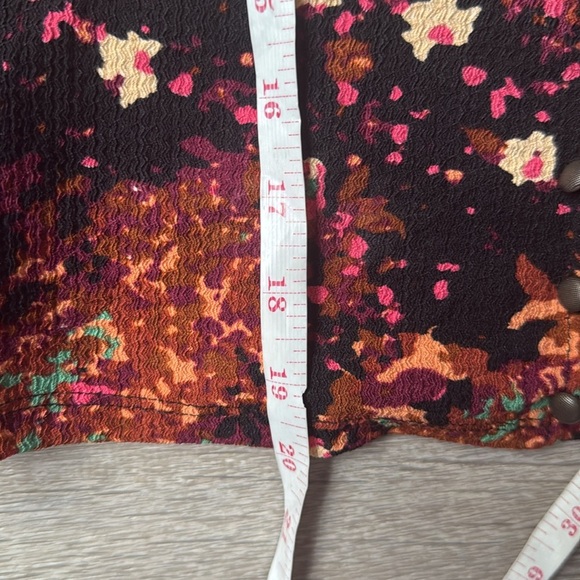 Anthropologie Balloon-Sleeve Blouse Open Back Tie Belt Top Multicolor - Picture 10 of 10